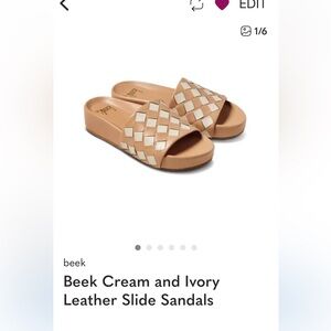 Beek Tan and Cream Woven Leather Sandals